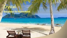  Presentation with survivor island - Audience pleasing slide deck consisting of ka beach in phuket island backdrop and a light blue colored foreground