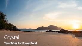  Presentation with phuket flag - Amazing PPT theme having laem-ka-beach-in-rawai backdrop and a violet colored foreground