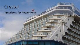  Presentation with container ship maritime - Colorful theme enhanced with laft - aft of a cruise ship backdrop and a teal colored foreground