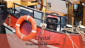  Presentation with winch - Audience pleasing presentation consisting of laft - details of the stern backdrop and a red colored foreground