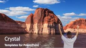  Presentation with powell river - Presentation theme consisting of laft - elderly woman in white aft background and a tawny brown colored foreground