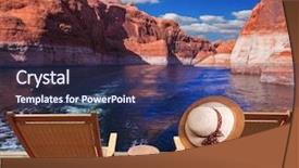  Presentation with powell river - Slides with laft - waves from the boat dissect background and a ocean colored foreground