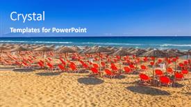  Presentation with zakynthos - Presentation theme with laganas-greece-aug-23-2015 background and a cobalt blue colored foreground