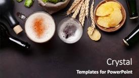  Presentation with beer hops - Slide set enhanced with lager-beer-mug-bottles-hops background and a dark gray colored foreground