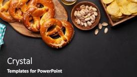  Presentation with table salt - Beautiful PPT theme featuring lager-beer-mug-nuts-potato backdrop and a dark gray colored foreground