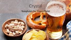  Presentation with table salt - Slide set consisting of lager-beer-mug-nuts-potato background and a coral colored foreground