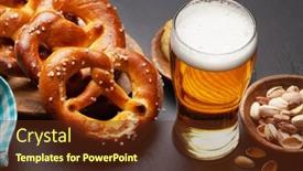  Presentation with table salt - PPT theme consisting of lager-beer-mug-nuts-potato background and a tawny brown colored foreground