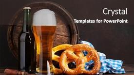  Presentation with beer - Beautiful presentation theme featuring lager-beer-with-homemade-pretzels backdrop and a tawny brown colored foreground