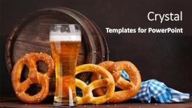  Presentation with beer - Theme having lager-beer-with-homemade-pretzels background and a wine colored foreground
