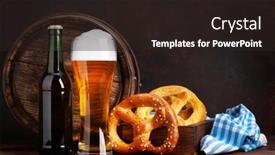  Presentation with beer - Colorful slide set enhanced with lager-beer-with-homemade-pretzels backdrop and a wine colored foreground