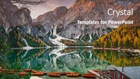  Presentation with lake - Presentation theme consisting of lago-di-braies-lake background and a violet colored foreground