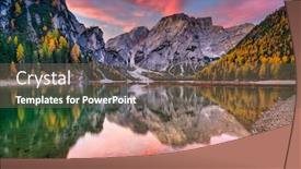  Presentation with lake - Slide deck featuring lago-di-braies-lake background and a tawny brown colored foreground