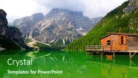  Presentation with italy - Theme featuring lago-di-braies-pragser-wildsee background and a forest green colored foreground