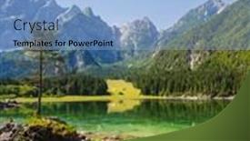  Presentation with italy - Colorful presentation design enhanced with lago-di-fusine-superiore-near backdrop and a light blue colored foreground