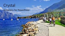  Presentation with mining activities in agriculture - Beautiful PPT layouts featuring lago di garda activities beautiful lake in north of italy malcesine backdrop and a light blue colored foreground