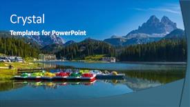  Presentation with italy - PPT theme having lago-di-misurina-province background and a teal colored foreground