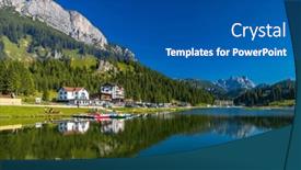  Presentation with italy - PPT theme enhanced with lago-di-misurina-province and a ocean colored foreground