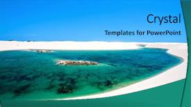  Presentation with white sand - Presentation theme enhanced with lagoa azul in desert background and a cyan colored foreground