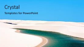  Presentation with desert oasis medical - Amazing PPT theme having lagoa azul in desert backdrop and a light blue colored foreground