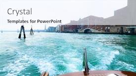 Presentation with venice - Cool new PPT theme with lagoon-and-venice-view backdrop and a sky blue colored foreground