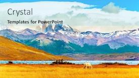  Presentation with mountain lake - PPT theme enhanced with lagoon-azul-is-an-amazing background and a arctic colored foreground