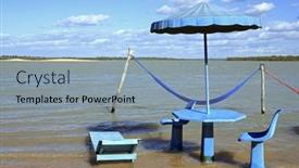  Presentation with lagoon - Presentation theme enhanced with four litlle glasses and other one big background and a black colored foreground