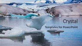  Presentation with early bird - Amazing slide deck having lagoon in iceland elegant bird backdrop and a  colored foreground