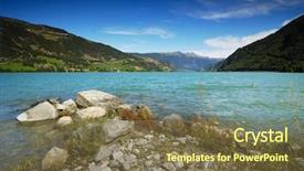  Presentation with lagoon - Beautiful presentation theme featuring lagoon in mountines backdrop and a tawny brown colored foreground