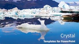  Presentation with cold water - Colorful PPT theme enhanced with lagoon-jokulsaurloun-iceland-bizarre-icebergs backdrop and a teal colored foreground
