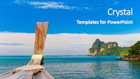  Presentation with lagoon - Cool new PPT theme with lagoon landscape thai vessel backdrop and a teal colored foreground
