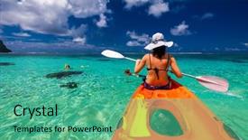  Presentation with samoa - Slide deck consisting of lagoon of tropical samoa background and a seafoam green colored foreground