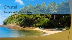  Presentation with divine - Slides having lagoon seascape divine shoreline background and a light blue colored foreground