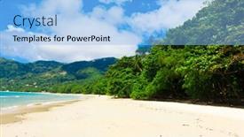  Presentation with divine - PPT layouts with lagoon seascape divine shoreline background and a light blue colored foreground