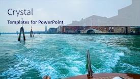  Presentation with lagoon - Audience pleasing presentation consisting of lagoon-view-from-a-boat backdrop and a sky blue colored foreground