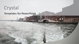  Presentation with taxi - Beautiful slide set featuring lagoon-view-from-a-boat backdrop and a white colored foreground