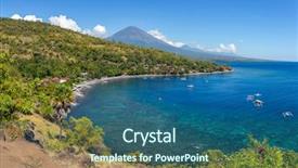  Presentation with lagoon - Beautiful presentation theme featuring lagoon with gunung agung volcano backdrop and a ocean colored foreground