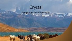  Presentation with chilean - Presentation theme with laguna azul distance are seen background and a light blue colored foreground