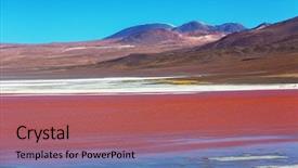  Presentation with surreal - PPT layouts with laguna colorada on the plateau background and a coral colored foreground