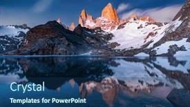  Presentation with reflection - Slides having laguna-de-los-tres-during and a ocean colored foreground