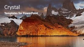  Presentation with mount kinabalu - PPT layouts featuring laguna-de-los-tres background and a tawny brown colored foreground