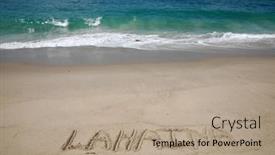  Presentation with sand ocean - Presentation theme enhanced with lahaina-lahaina-hawaii-the-name and a coral colored foreground