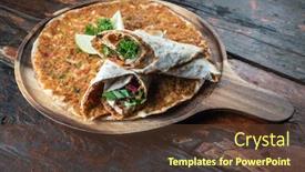  Presentation with pizza - Amazing presentation design having merci - lahmacun traditional turkish pizza backdrop and a tawny brown colored foreground