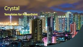  Presentation with hong kon - PPT theme consisting of lai - residential building in hong kong background and a  colored foreground