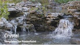  Presentation with garden pond - Beautiful presentation featuring lai - water pond in garden chinese backdrop and a gray colored foreground