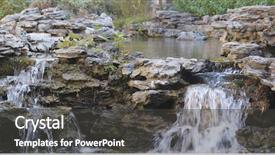  Presentation with garden pond - PPT layouts consisting of lai - water pond in garden chinese background and a dark gray colored foreground