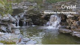  Presentation with garden pond - Beautiful presentation theme featuring lai - water pond in garden backdrop and a  colored foreground