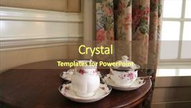  Presentation with afternoon tea - Colorful slide deck enhanced with laid out on a table backdrop and a tawny brown colored foreground