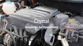 Presentation with car engine - Slide deck with laid up car engine close background and a gray colored foreground