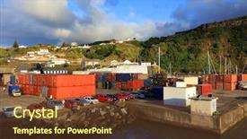  Presentation with island - Slide set having lajes das flores flores island background and a tawny brown colored foreground