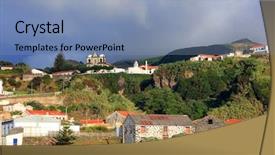  Presentation with island - Amazing presentation theme having lajes das flores flores island backdrop and a light blue colored foreground